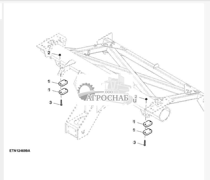 Ограничители шарниров заднего моста, нижние 